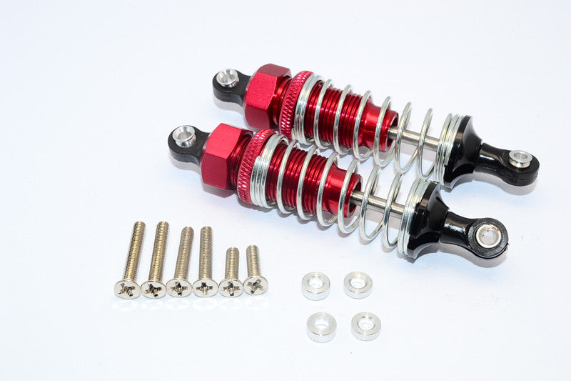 1/10 Touring - Plastic Ball Top Damper (70mm) With Washers & Screws - 1Pr Set Red - JTeamhobbies