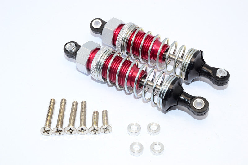 1/10 Touring - Plastic Ball Top Damper (70mm) With Washers & Screws - 1Pr Set Red - JTeamhobbies