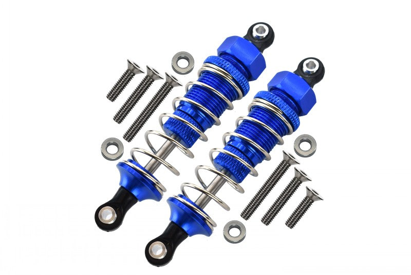 1/10 RC Touring - Blue Plastic Ball Top Damper (75mm) With Washers & Screws - 1 Pair Set