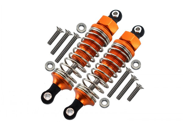 1/10 RC Touring -  Orange Plastic Ball Top Damper (75mm) With Washers & Screws - 1 Pair Set