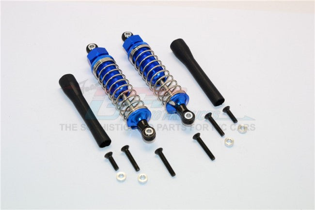 Off Road - Plastic Ball Top Damper (85mm) With Dust-Proof Black Plastic Cover & Washers & Screws - 1Pr Set Blue