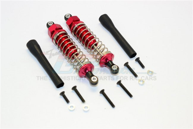 Off Road - Plastic Ball Top Damper (85mm) With Dust-Proof Black Plastic Cover & Washers & Screws - 1Pr Set Red