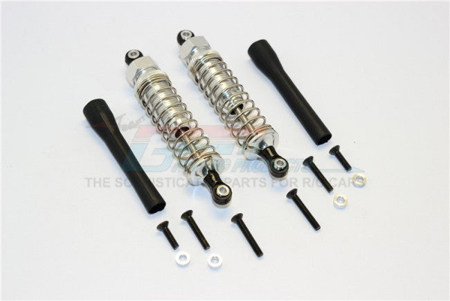 Off Road - Plastic Ball Top Damper (85mm) With Dust-Proof Black Plastic Cover & Washers & Screws - 1Pr Set Silver