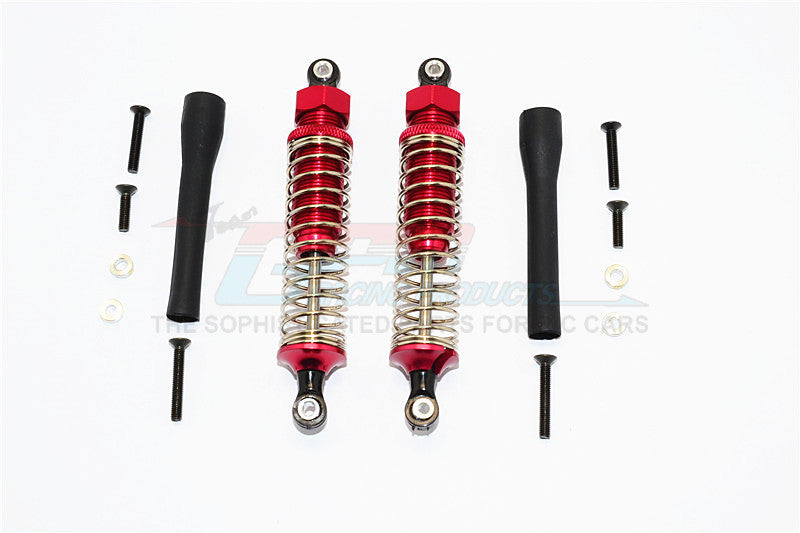 Off Road - Plastic Ball Top Damper  (90mm) With Dust-Proof Black Plastic  Cover & Washers & Screws - 1Pr Set Red
