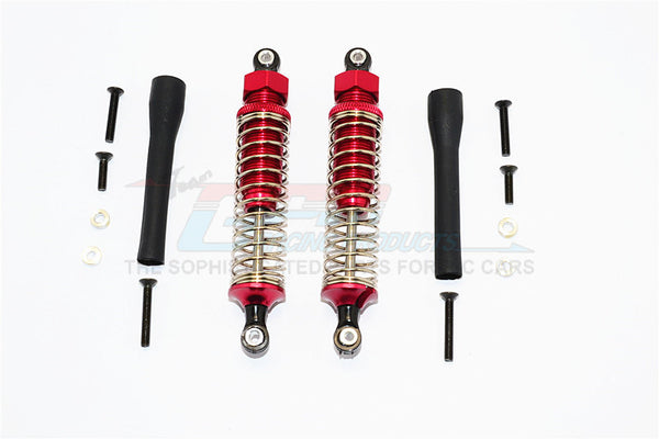 Off Road - Plastic Ball Top Damper  (90mm) With Dust-Proof Black Plastic  Cover & Washers & Screws - 1Pr Set Red
