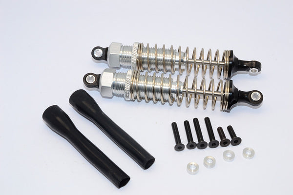 Off Road - Plastic Ball Top Damper (90mm) With Dust-Proof Black Plastic Cover & Washers & Screws - 1Pr Set Silver