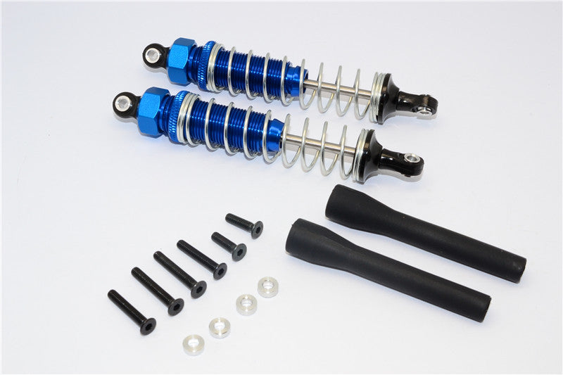 Off Road - Plastic Ball Top Damper (95mm) With Dust-Proof Black Plastic Cover & Washers & Screws - 1Pr Set Blue