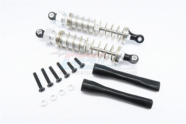 Off Road - Plastic Ball Top Damper (95mm) With Dust-Proof Black Plastic Cover & Washers & Screws - 1Pr Set Silver
