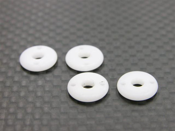 Delrin Shock Piston With 2 Holes (For ADP/DP Dampers) - 2Prs White