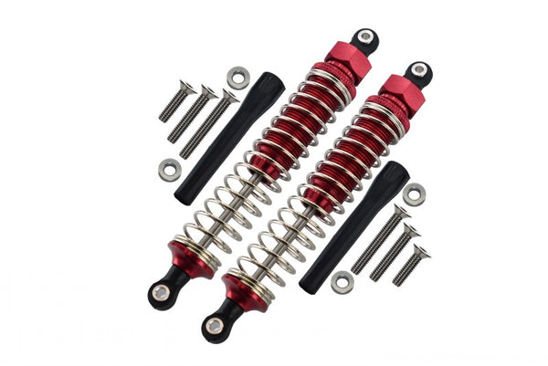 Off-Road - Plastic Ball Top Damper (105mm) With Dust-Proof Black Plastic Cover & Washers & Screws - 1Pr Set Red
