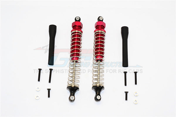 Off Road - Plastic Ball Top Damper (120mm) With Dust-Proof Black Plastic Cover & Washers & Screws - 1Pr Set Red