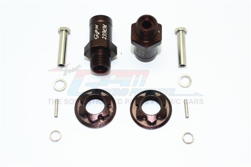 Aluminum Rear Wheel Hex Adaptors 23mm - 1 Set Brown