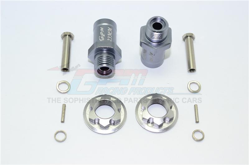 Aluminum Rear Wheel Hex Adaptors 23mm - 1 Set Gray Silver