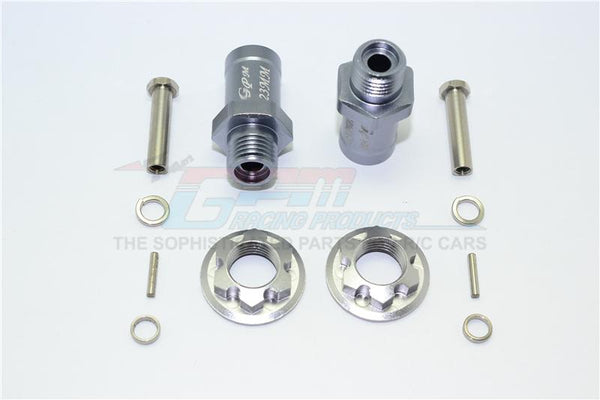 Aluminum Rear Wheel Hex Adaptors 23mm - 1 Set Gray Silver