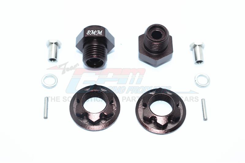 Aluminum Front Wheel Hex Adaptors 8mm - 1 Set Brown