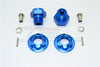 Aluminum Front Wheel Hex Adaptors 8mm - 1 Set Blue