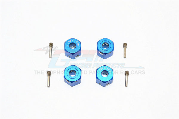 Aluminum Universal Hex Adapter 12mmx10mm - 4Pcs Set Blue