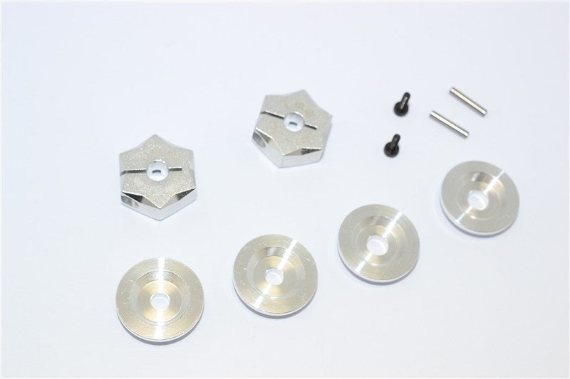 Aluminum Hex Adapter From 12mm Convert To 17mm With 7mm Thickness - 2Pcs Set Silver
