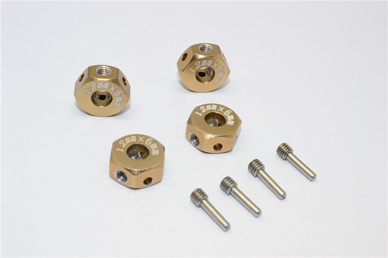 Aluminum Universal Hex Adapter 12mmx6mm - 4Pcs Set Titanium