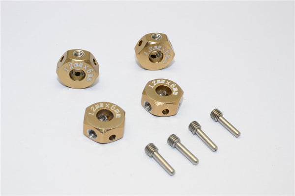 Aluminum Universal Hex Adapter 12mmx6mm - 4Pcs Set Titanium