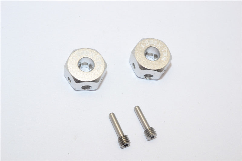 Aluminum Universal Hex Adapter 12mmx7mm - 2Pcs Set Silver