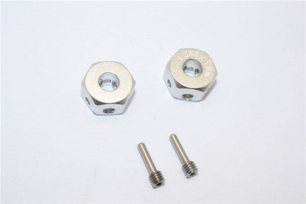 Aluminum Universal Hex Adapter 12mmx7mm - 2Pcs Set Silver