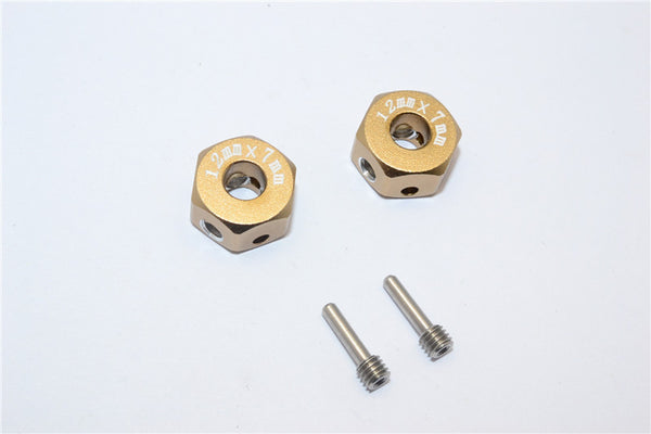 Aluminum Universal Hex Adapter 12mmx7mm - 2Pcs Set Titanium