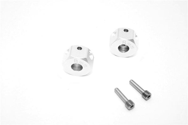 Aluminum Universal Hex Adapter 12mmx8mm - 2Pcs Set Silver