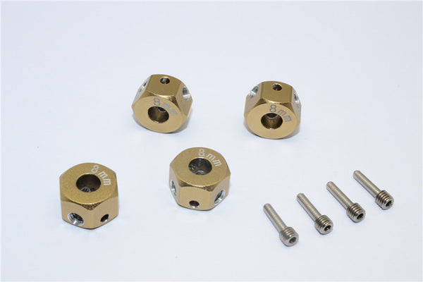 Aluminum Universal Hex Adapter 12mmx8mm - 4Pcs Set Titanium