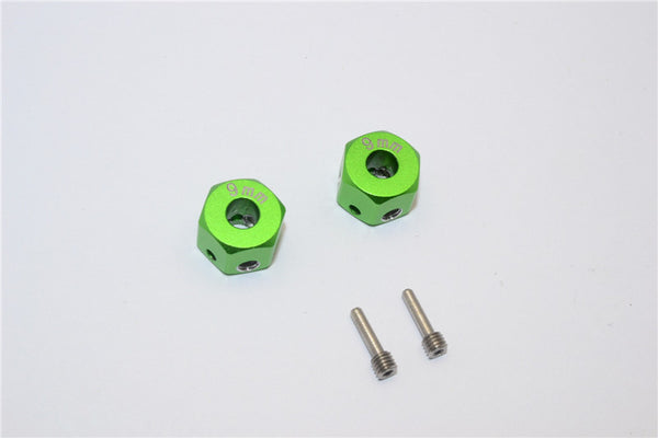 Aluminum Universal Hex Adapter 12mmx9mm - 2Pcs Set Green