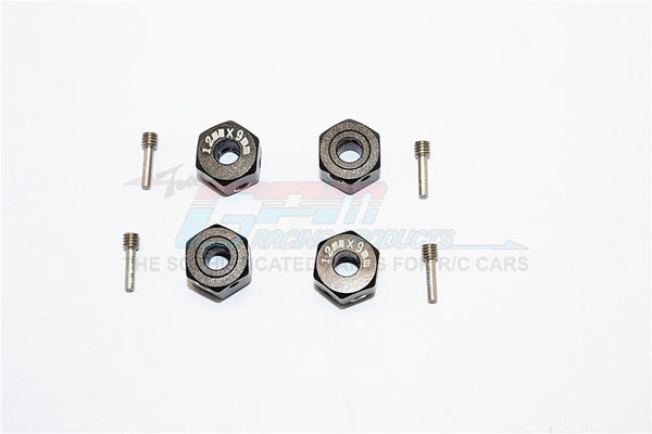 Aluminum Universal Hex Adapter 12mmx9mm - 4Pcs Set Black