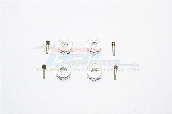 Aluminum Universal Hex Adapter 12mmx9mm - 4Pcs Set Silver