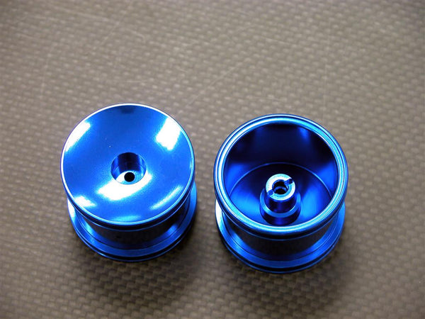 Team Associated RC18T Aluminum Front Standard Sinkage Dish Surface Rims - 1Pr Blue