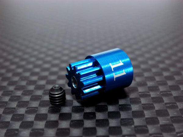 Team Associated RC18T Aluminum Motor Gear (11T) With Screw - 1Pc Set Blue