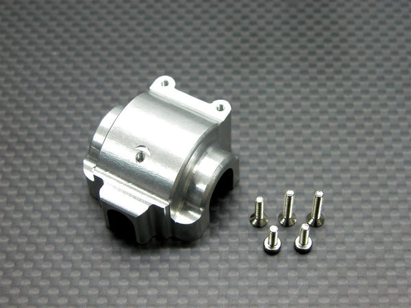 Team Associated RC18T Aluminum Front/Rear Gear Box With Screws - 1Pc Set Silver