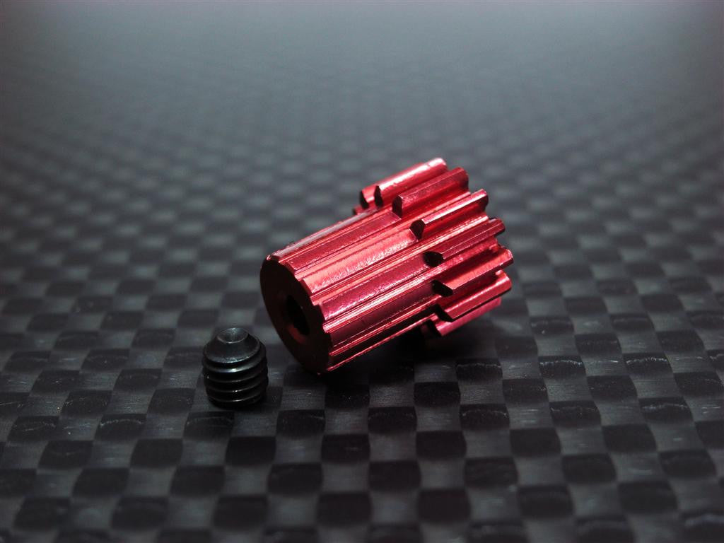 Team Associated RC18T Aluminum Motor Gear (14T) With Screw - 1Pc Set Red