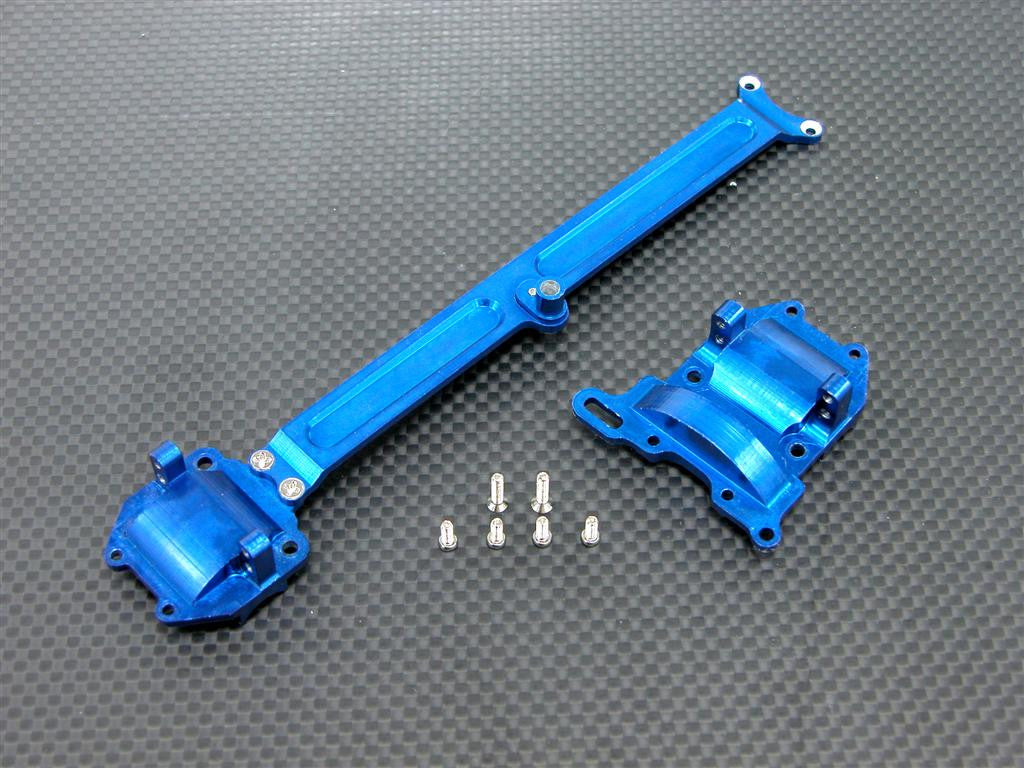 Team Associated RC18T Aluminum Sub-Chassis With Screws - 2Pcs Set Blue