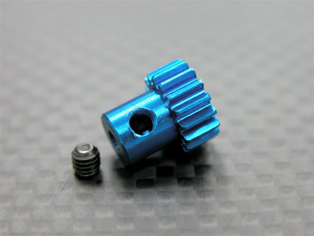 Team Associated RC18T Aluminum Motor Gear (16T) With Screw - 1Pc Set Blue