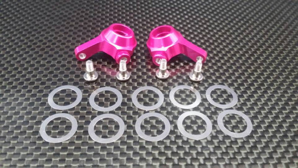 Team Associated RC18T Aluminum Front Knuckle Arm With Screws - 1Pr Set Pink