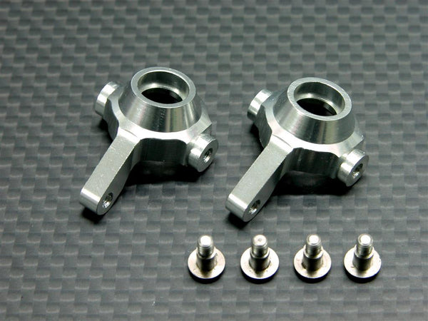 Team Associated RC18T Aluminum Front Knuckle Arm With Screws - 1Pr Set Silver