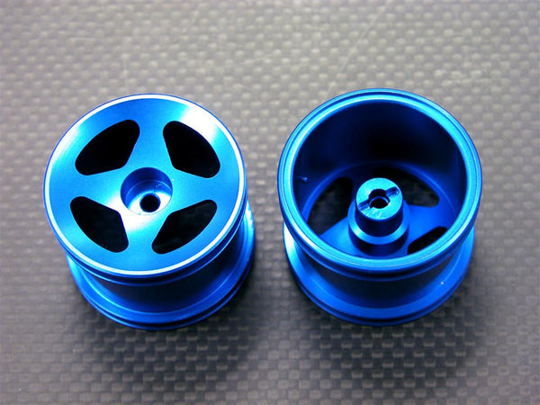 Team Associated RC18T Aluminum Front Standard Sinkage Surface Rims (4 Poles) -1Pr Blue
