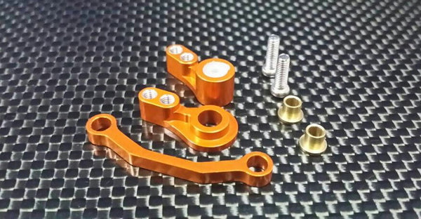 Team Associated RC18T Aluminum Steering Assembly - 3Pcs Set Orange