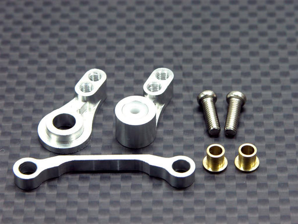 Team Associated RC18T Aluminum Steering Assembly - 3Pcs Set Silver