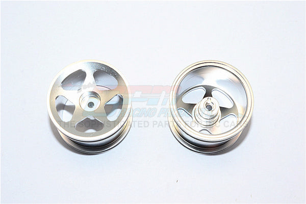 Team Associated RC18T Aluminum Standard Sinkage Surface Rims (Star) - 1Pr Silver