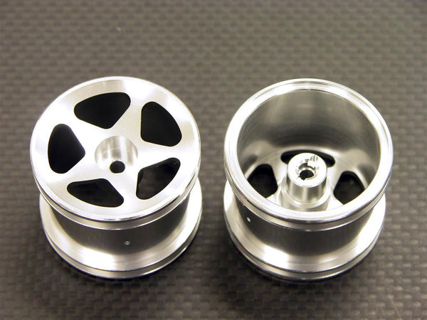 Team Associated RC18T Aluminum Front Standard Sinkage Surface Rims (Star) -1Pr Silver