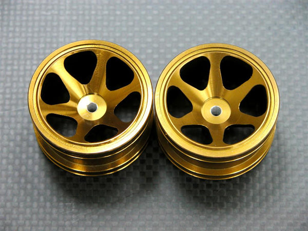 Team Associated RC18T Aluminum Front+Rear Standard 3D Sinkage Rims (6 Poles) - 2 Prs Gold