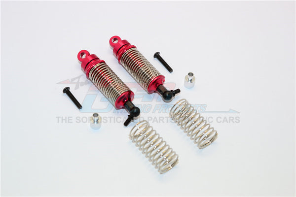 Team Associated RC18T Aluminum Front Adjustable Spring Dampers (47mm) With 1.0mm Springs & 0.9mm Spare Springs - 1Pr Set Red