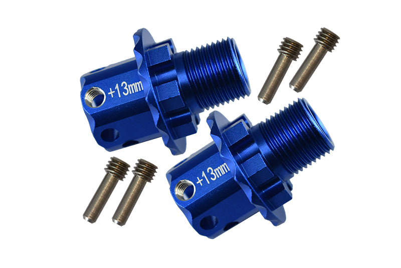 Aluminum 13mm Hex Adapters For Arrma TYPHON / TALION / KRATON / SENTON / OUTCAST / NOTORIOUS / INFRACTION / LIMITLESS - 1Pr Set Blue