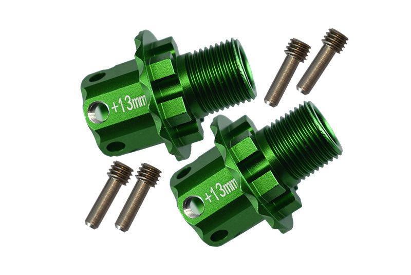 Aluminum 13mm Hex Adapters For Arrma TYPHON / TALION / KRATON / SENTON / OUTCAST / NOTORIOUS / INFRACTION / LIMITLESS - 1Pr Set Green