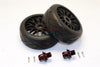 Aluminum 13mm Hex Adapters + Rubber Radial Tires With Plastic Wheels For ARRMA TYPHON / SENTON - 8Pcs Set Brown